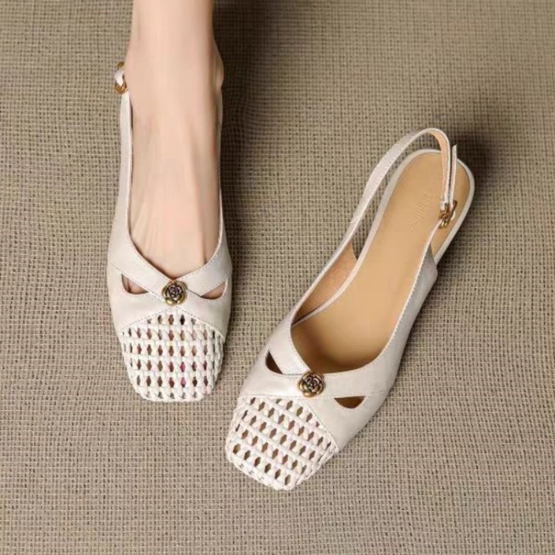 Women Shoes Heels - Sandal wanita bergaya Prancis dengan ujung