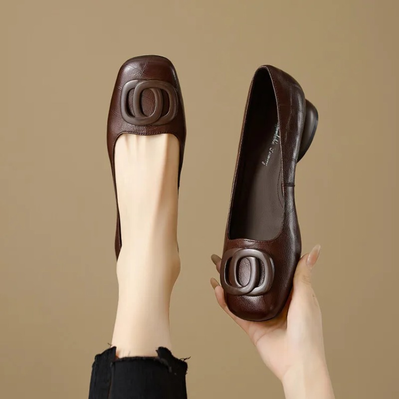 Women Shoes Heels - Sepatu Wanita Gaya Prancis, Sepatu Kulit