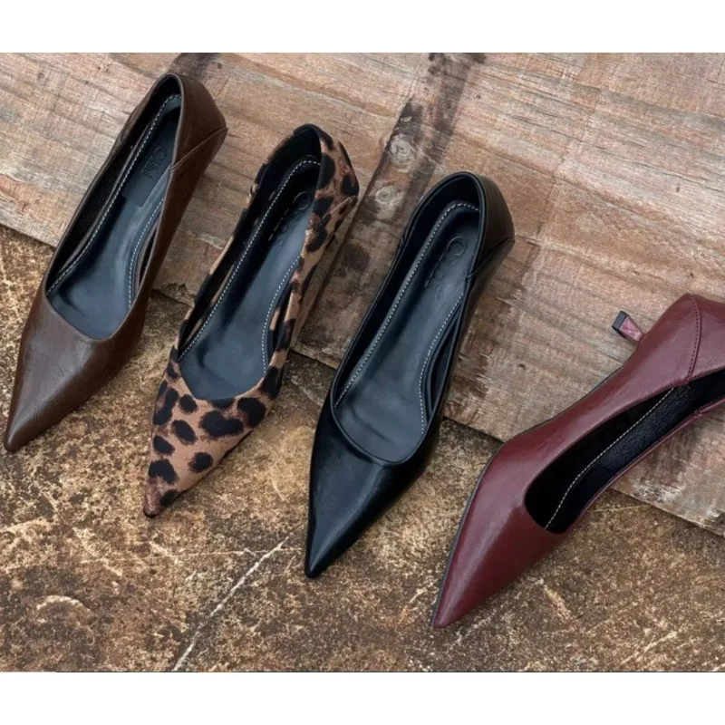 Women Shoes Heels - 2024 wanita seksi High Heels Burgundy