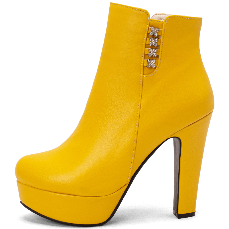 Women'S Shoes Yellow - Sepatu bot pendek mewah ukuran besar