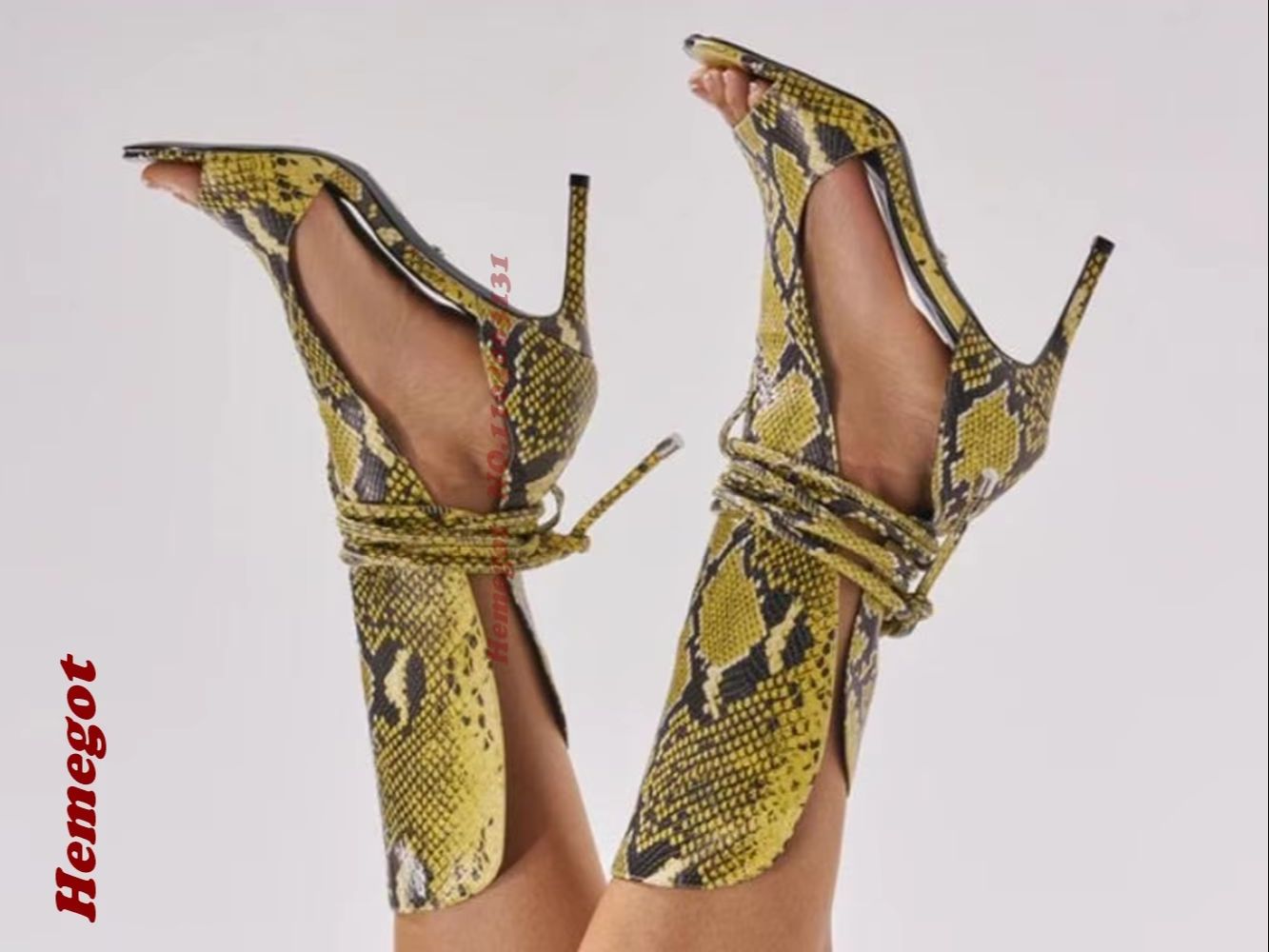Sandal Gladiator Motif Ular Ku - Women'S Shoes Yellow ulasan dan harga