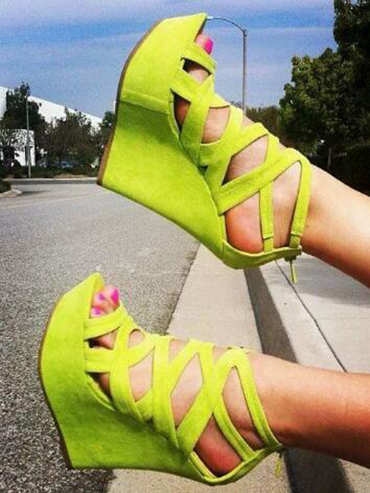 Sandal Wedges Platform Berongg - Women'S Shoes Yellow ulasan dan harga