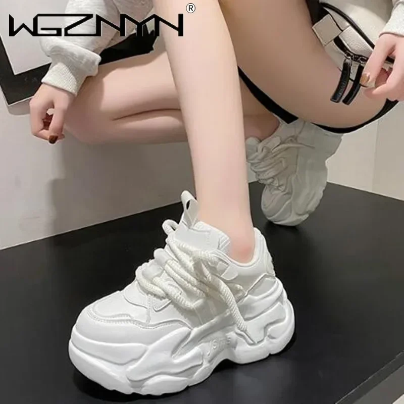 Baru 2025 Sepatu Kulit Kasual  - Wedge Heeled Sneaker ulasan dan harga