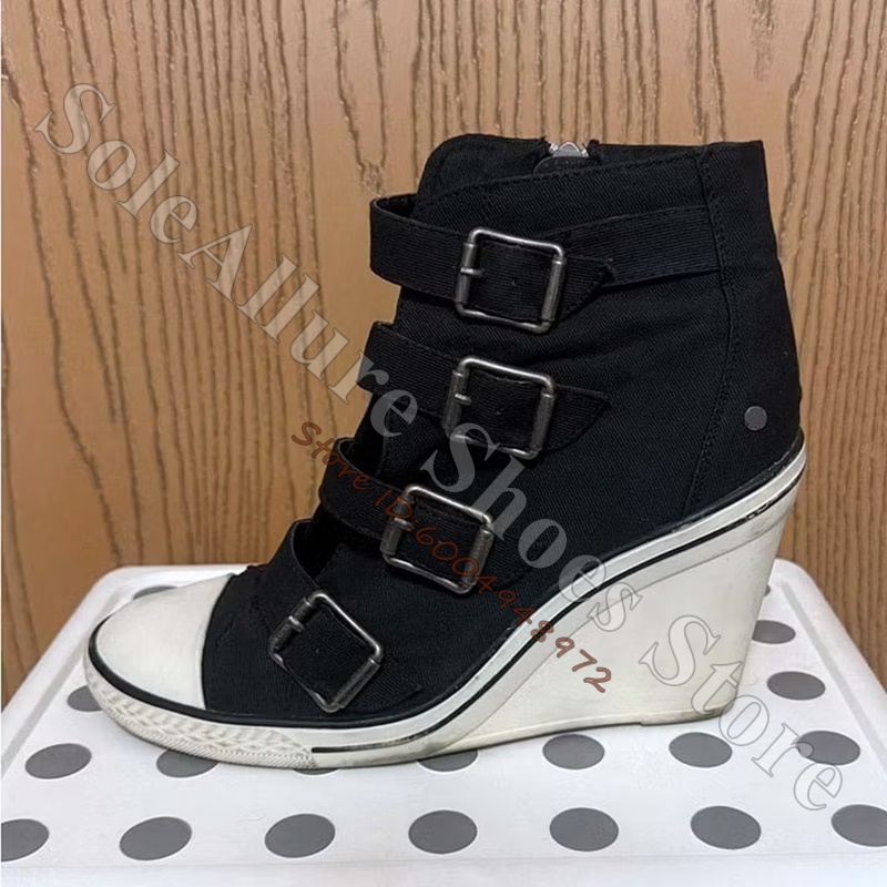 Sepatu Sneakers Wedge High Top - Wedge Heeled Sneaker ulasan dan harga