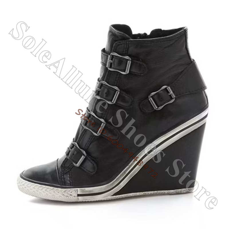 Sepatu Sneakers Wedge High Top - Wedge Heeled Sneaker ulasan dan harga