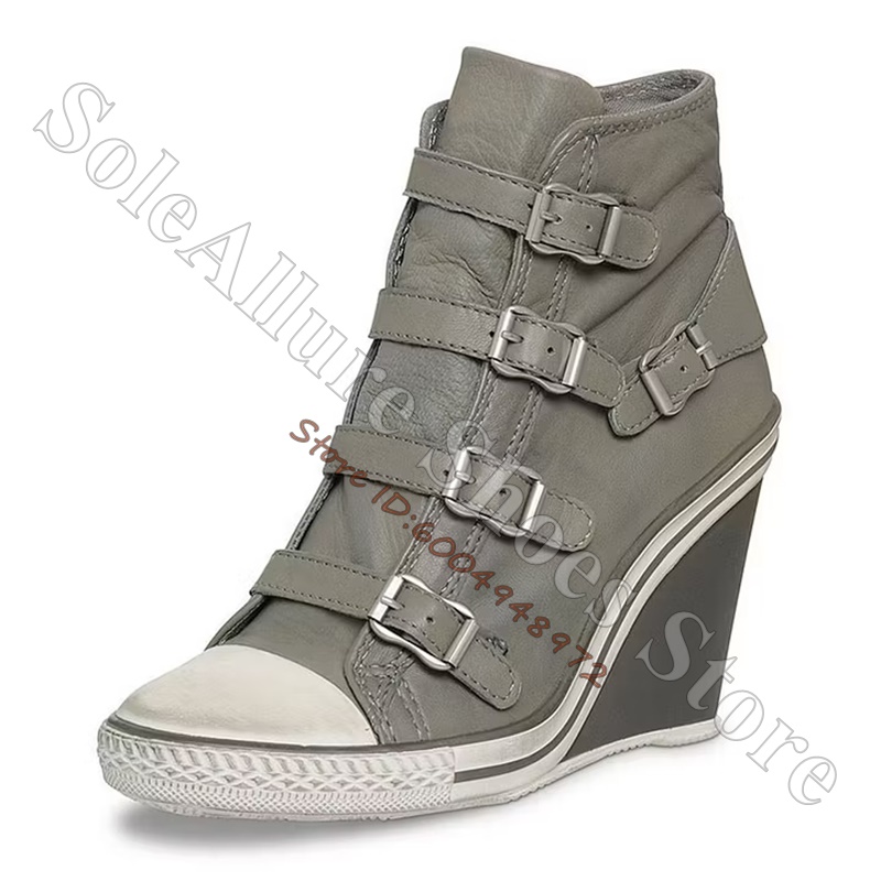 Sepatu Sneakers Wedge High Top - Wedge Heeled Sneaker ulasan dan harga
